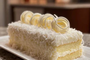 Coconut White Chocolate Mousse Cake
