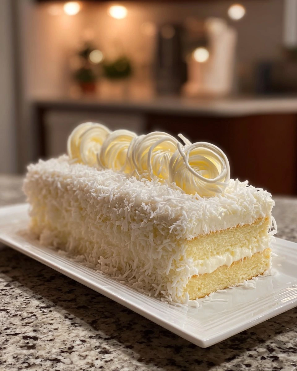 Coconut White Chocolate Mousse Cake