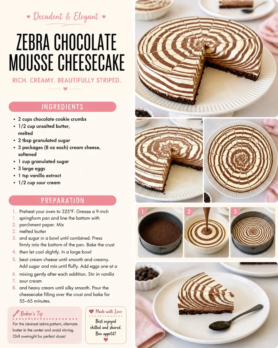 Zebra Chocolate Mousse Cheesecake