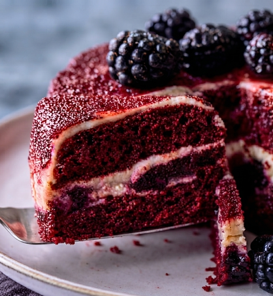 Blackberry Velvet Cake