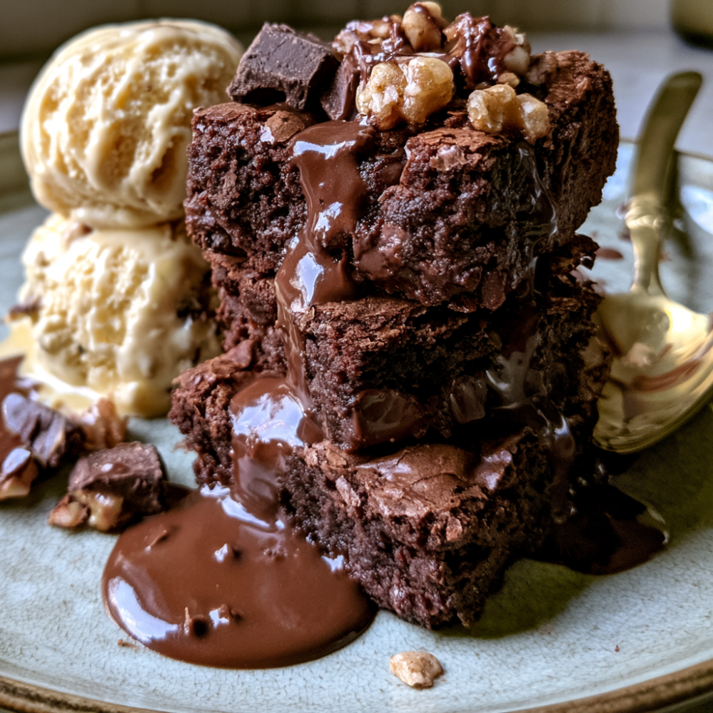 Fudgy Chocolate Brownies & Ice Cream