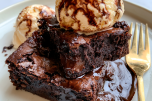 Fudgy Chocolate Brownies & Ice Cream