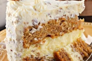 Pecan Carrot Cake with Cream Cheese Filling