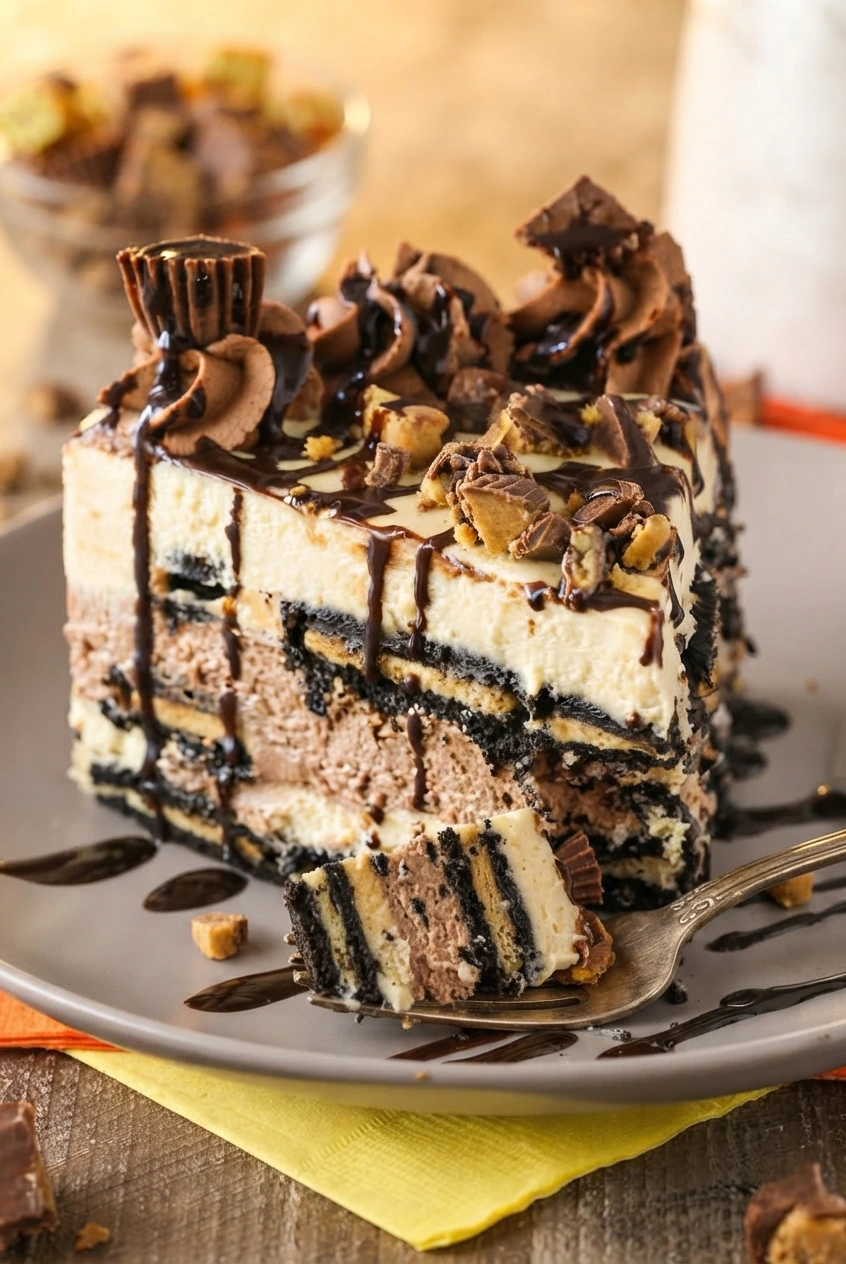 Reese’s Peanut Butter Chocolate Icebox Cake
