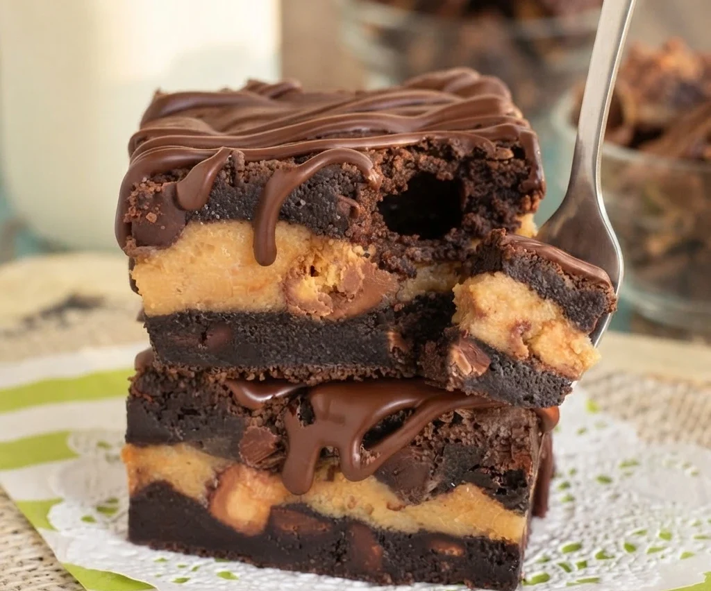 chocolate peanut butter cheesecake cookie bars