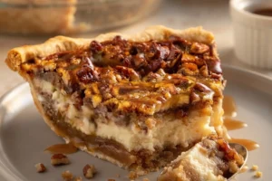 Caramel Pecan Cheesecake Pie