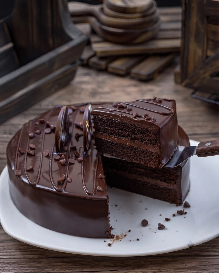 dark chocolate ganache cake