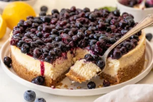 fresh blueberry cheesecake
