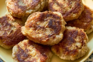 Delicious Joe's Crab Snack Crab Cakes ready to be served with sauce.