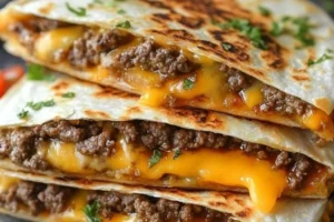 Delicious Smashburger Quesadilla with melted cheese and savory toppings