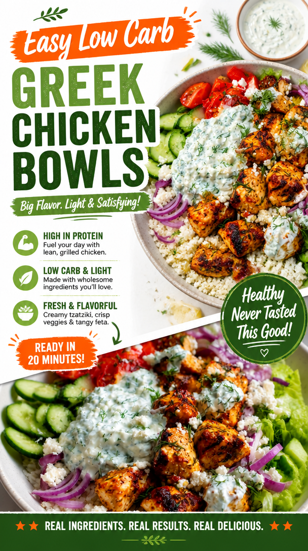 Low-Carb Greek Chicken Bowls