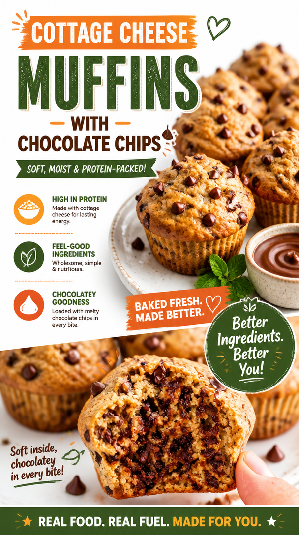 Chocolate Chip Cottage Cheese Muffins