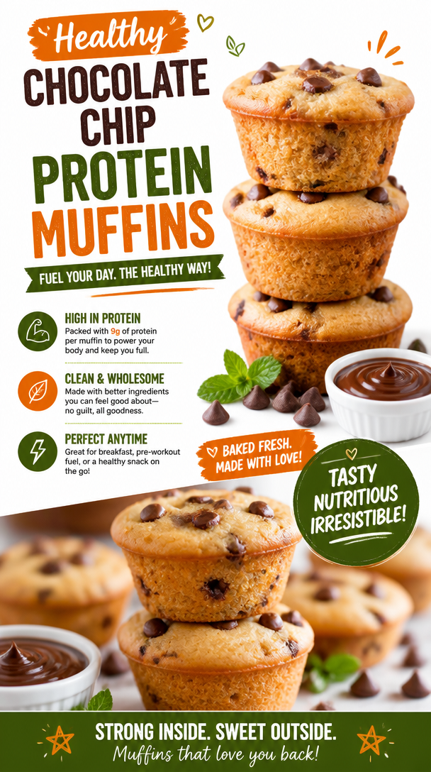 Protein-Packed Chocolate Chip Muffins