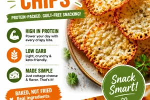 Delicious crispy cottage cheese crisps in a bowl