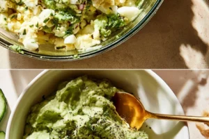 Herbed avocado egg salad served in a bowl, perfect for a quick lunch.
