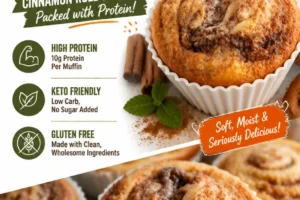 Delicious keto-protein muffins, ideal for a healthy low-carb snack.
