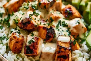 Delicious Minute Island-Style Coconut Chicken served with rice