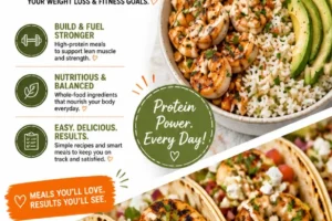 A plate of high-protein meals featuring chicken, quinoa, and vegetables.