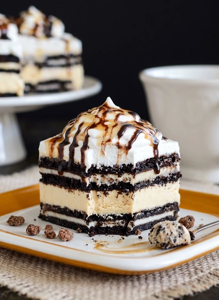 Salted Caramel Oreo Icebox Cake