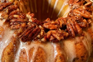 Apple Pumpkin Pecan Bundt Cake with Cinnamon and Vanilla