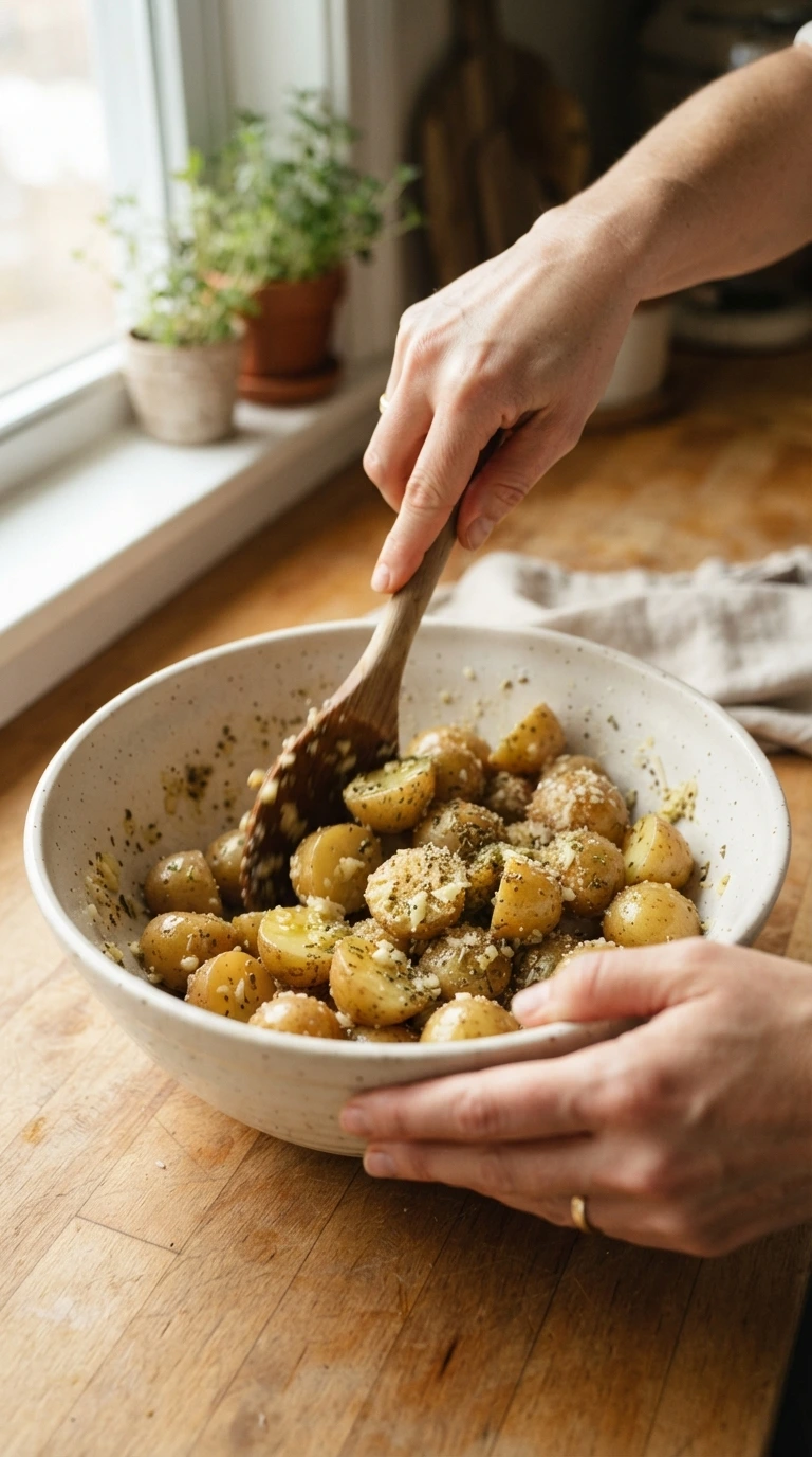 Air Fryer Garlic Parmesan Potatoes