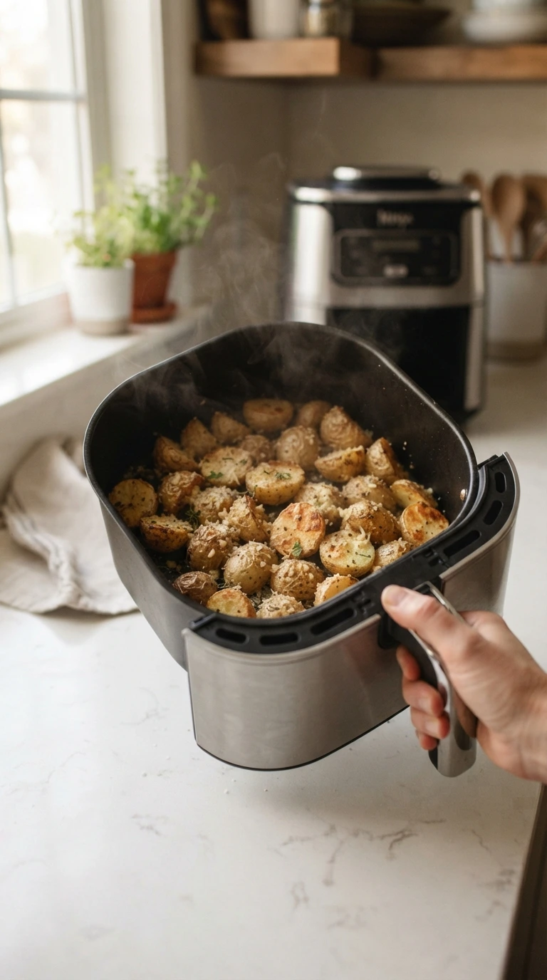 Air Fryer Garlic Parmesan Potatoes