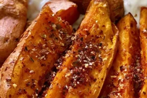 Crispy air fryer sweet potatoes served in a bowl