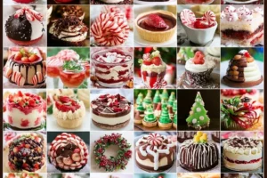 An array of stunning Christmas desserts for the holiday season.