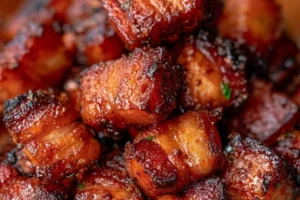 Crispy fried pork belly bites served as a delicious appetizer.