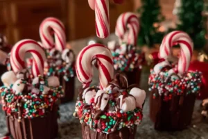 Delicious warm chocolate cups topped with whipped cream and chocolate shavings.