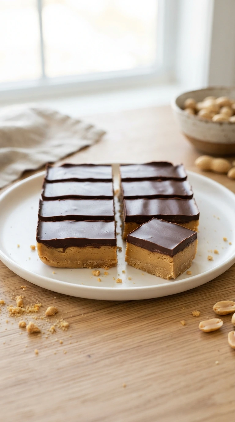 3-Ingredient Chocolate Peanut Butter Bars