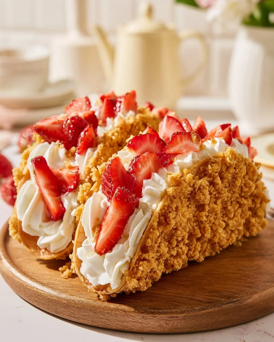 Strawberry Crunch Cheesecake Tacos
