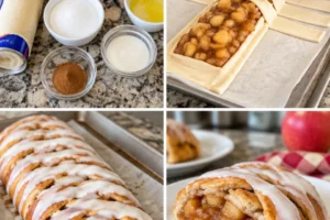 Freshly baked apple cinnamon pull-apart bread with gooey cinnamon filling
