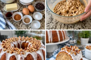Delicious homemade Apple Spice Cake displayed on a rustic wooden table