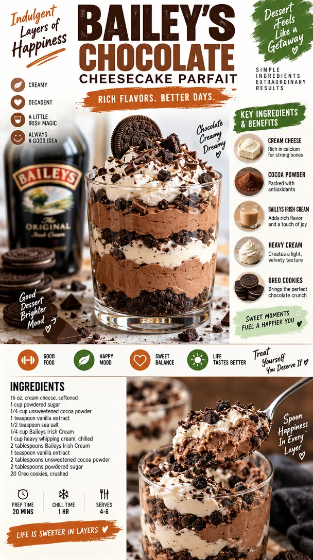 Bailey's Chocolate Cheesecake Parfait