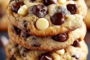 Delicious banana bread inspired chocolate chip cookies fresh out of the oven.