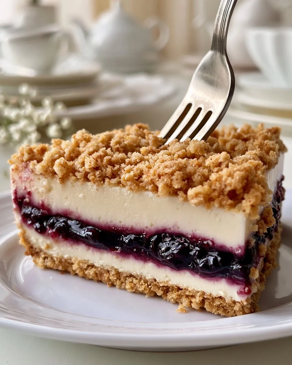 Scrummy Raspberry Cheesecake Berry Crumble Cheesecake