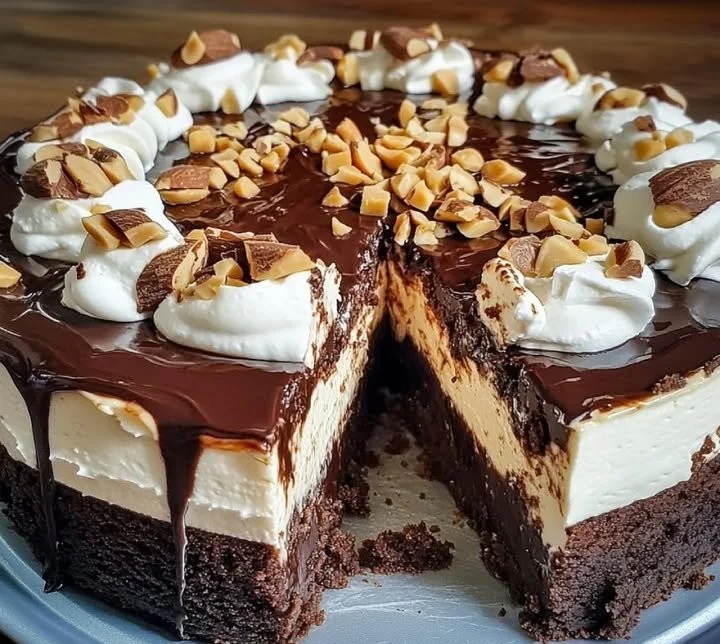 Brownie Cheesecake with Hot Fudge Sundae Swirl