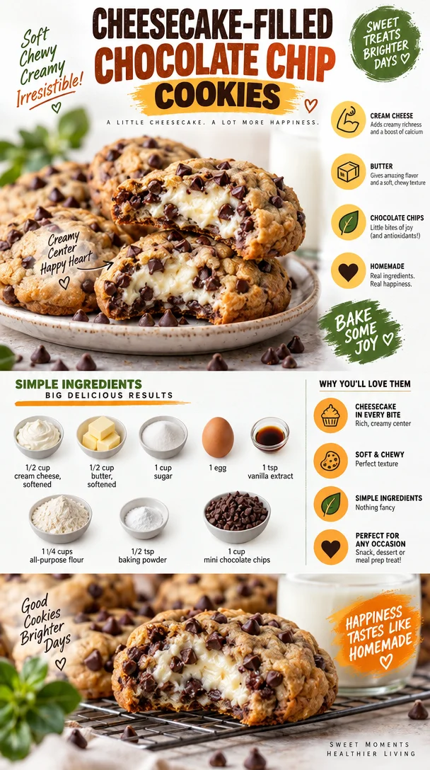 Cheesecake-Filled Chocolate Chip Cookies