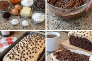 Delicious chocolate pumpkin bread with chocolate chips and caramel frosting