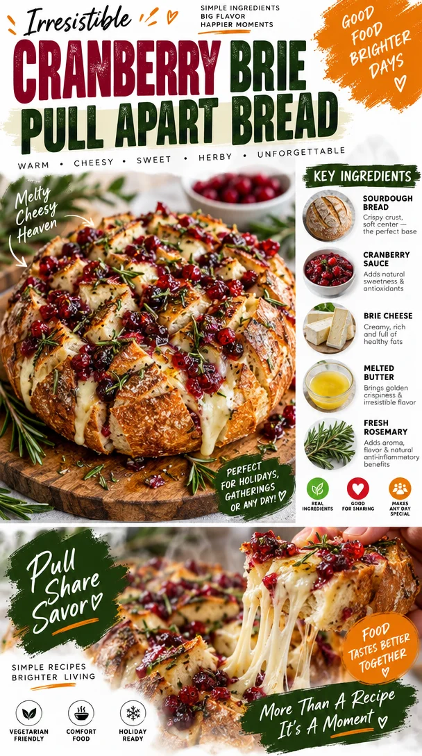 Cranberry Brie Pull Apart Bread