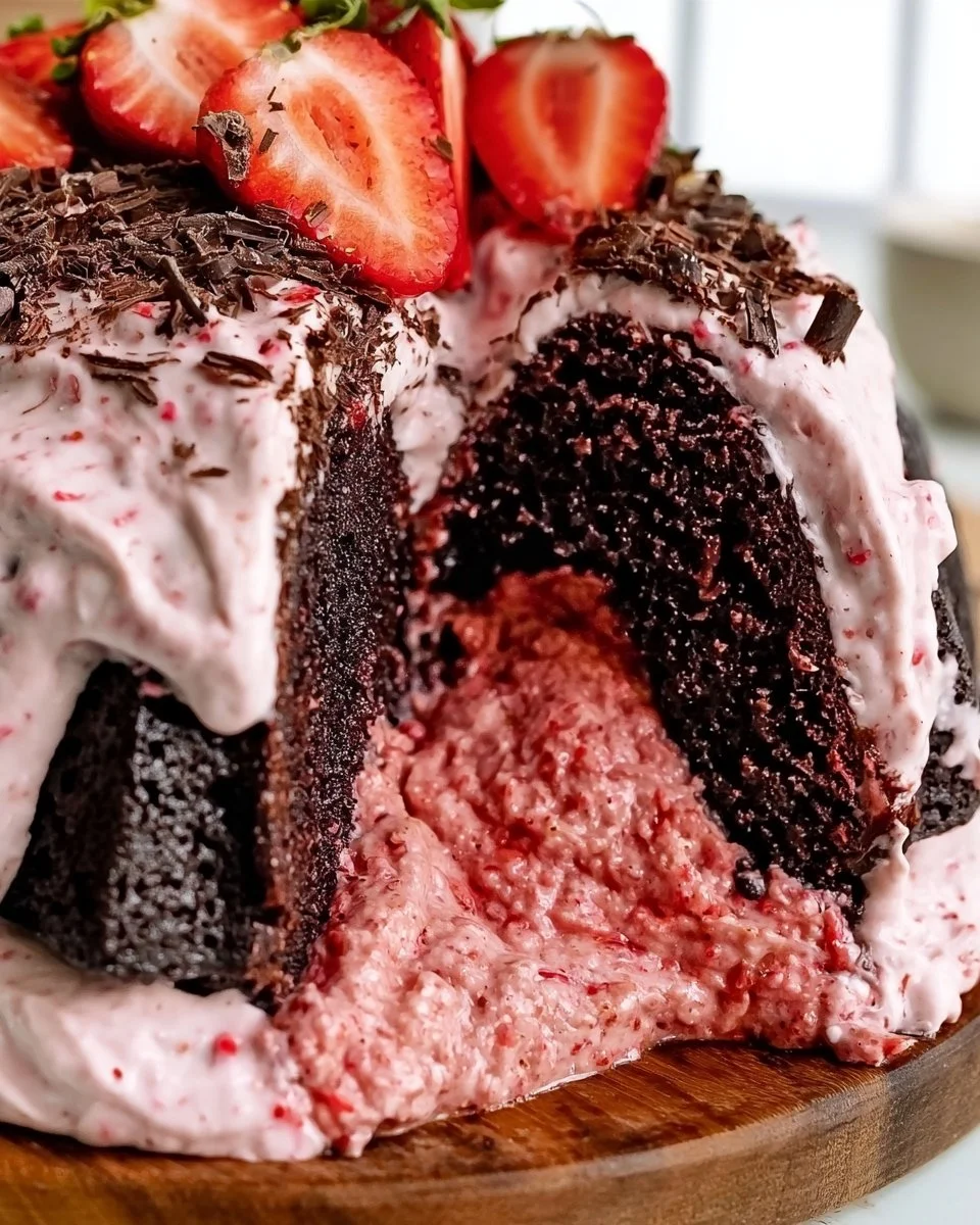 Creamy Chocolate Strawberry Bundt Cake