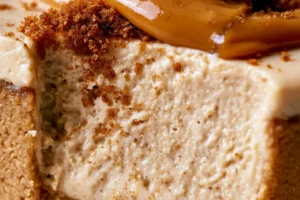 Delicious five-ingredient Speculoos Cheesecake served on a plate