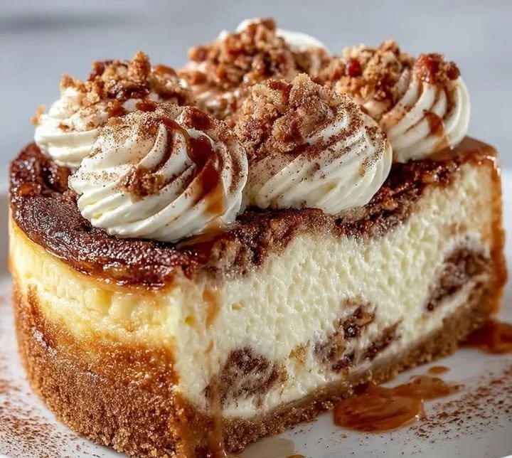 Fluffy and Creamy Cinnamon Roll Cheesecake