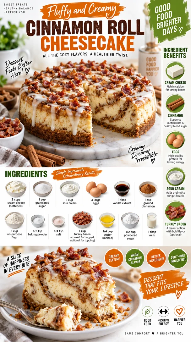 Fluffy and Creamy Cinnamon Roll Cheesecake