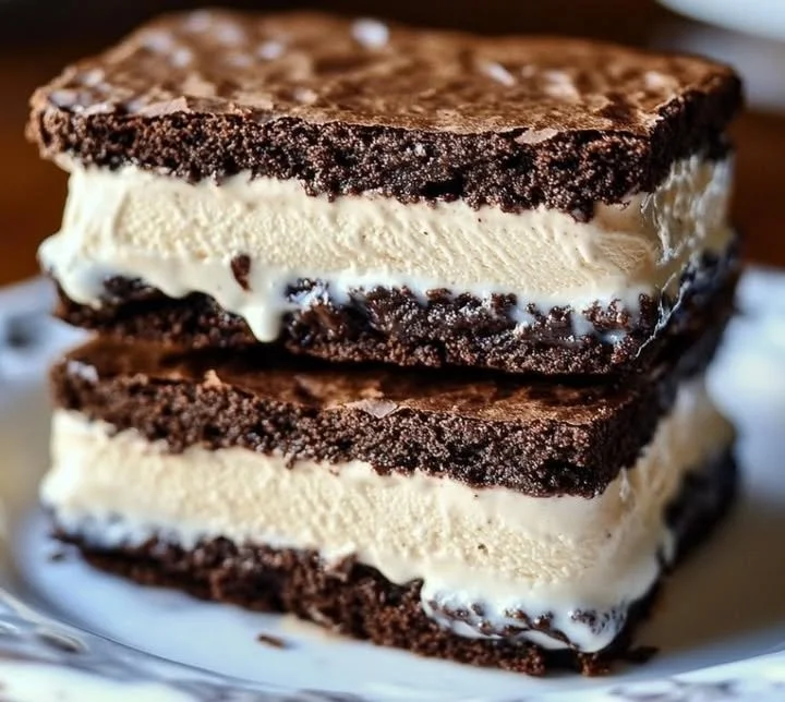 Indulgent Brownie Ice Cream Sandwiches