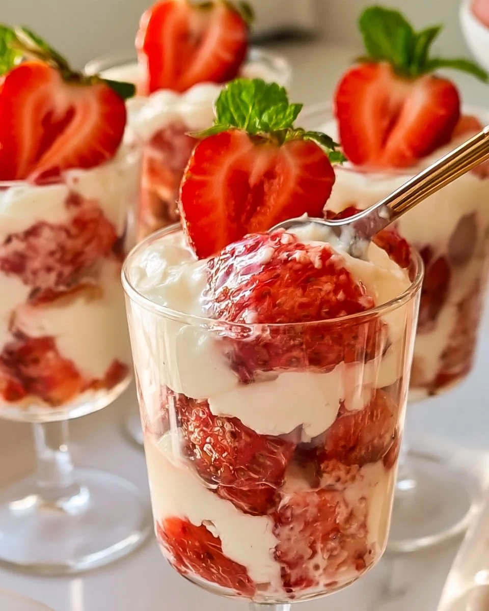 Mini Strawberry Cheesecake Shooters