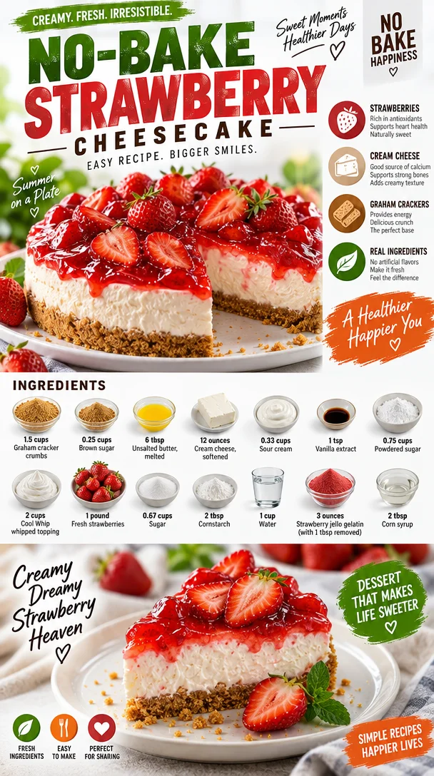 No-Bake Strawberry Cheesecake