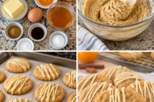 Batch of freshly baked orange cardamom cookies on a cooling rack