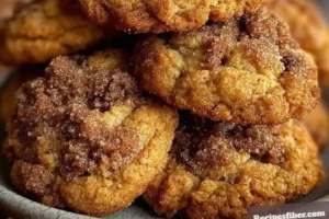 Homemade Pumpkin Cinnamon Crumble Cookies on a baking sheet